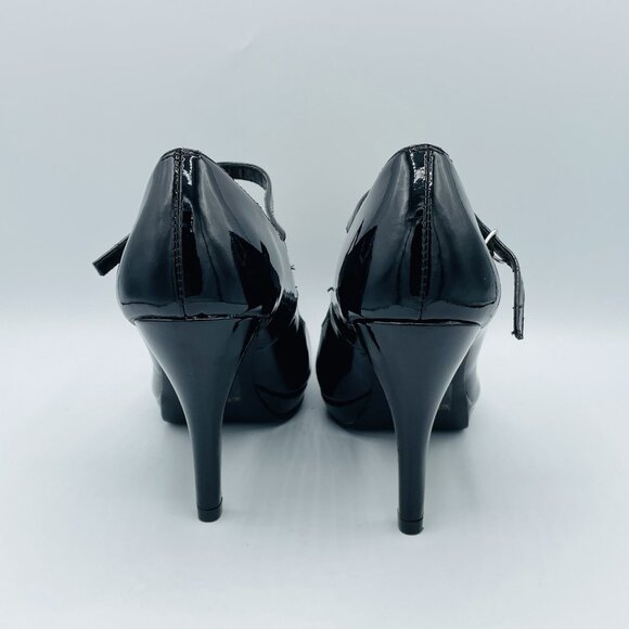 City Classified Heels Womens Size 7.5M Black Mary Jane Career Office Patent Shoe - Picture 7 of 11